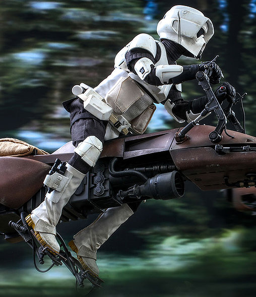 Star Wars - Episode VI - Return of the Jedi: Speeder Bike und Scout Trooper, 1/6 Figur von Hot Toys