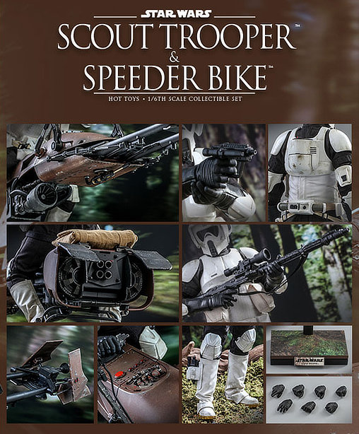 Star Wars - Episode VI - Return of the Jedi: Speeder Bike und Scout Trooper, 1/6 Figur von Hot Toys