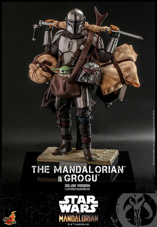 Star Wars - The Mandalorian:  Mandalorian und Grogu - Deluxe, 1/6 Figur ... https://spaceart.de/produkte/sw132-star-wars-mandalorian-and-grogur-figur-hot-toys-tms052.php