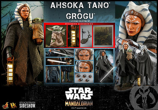 Star Wars - The Mandalorian: Ahsoka Tano und Grogu, 1/6 Figur von Hot Toys