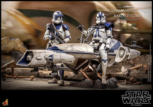 Star Wars - The Clone Wars: Commander Appo und BARC Speeder, 1/6 Figur von Hot Toys