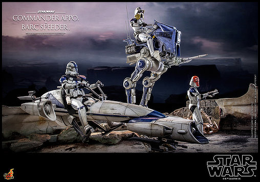 Star Wars - The Clone Wars: Commander Appo und BARC Speeder, 1/6 Figur von Hot Toys