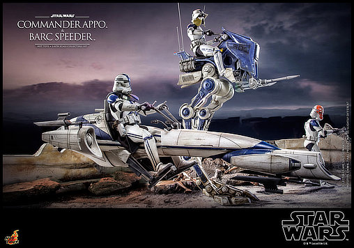 Star Wars - The Clone Wars: Commander Appo und BARC Speeder, 1/6 Figur von Hot Toys