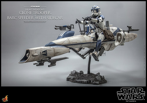 Star Wars - The Clone Wars: Heavy Weapons Clone Trooper und BARC Speeder mit Sidecar, 1/6 Figur von Hot Toys