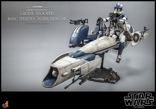 Star Wars - The Clone Wars: Heavy Weapons Clone Trooper und BARC Speeder mit Sidecar, 1/6 Figur von Hot Toys