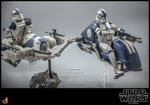 Star Wars - The Clone Wars: Heavy Weapons Clone Trooper und BARC Speeder mit Sidecar, 1/6 Figur von Hot Toys