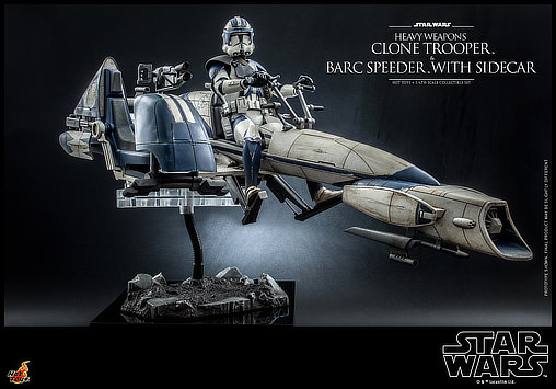Star Wars - The Clone Wars: Heavy Weapons Clone Trooper und BARC Speeder mit Sidecar, 1/6 Figur von Hot Toys