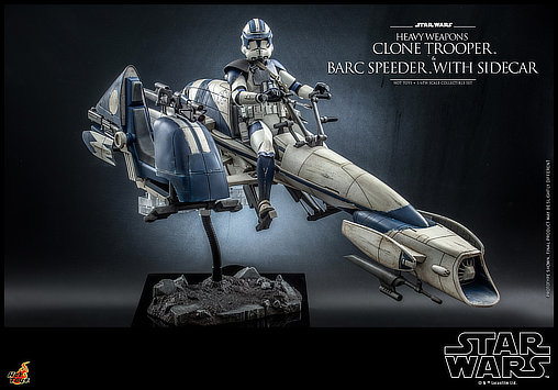 Star Wars - The Clone Wars: Heavy Weapons Clone Trooper und BARC Speeder mit Sidecar, 1/6 Figur von Hot Toys