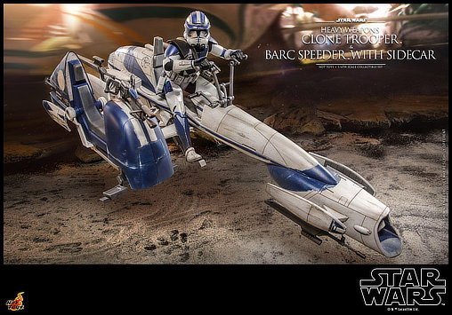 Star Wars - The Clone Wars: Heavy Weapons Clone Trooper und BARC Speeder mit Sidecar, 1/6 Figur von Hot Toys