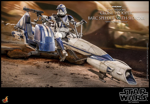 Star Wars - The Clone Wars: Heavy Weapons Clone Trooper und BARC Speeder mit Sidecar, 1/6 Figur von Hot Toys