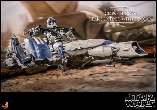 Star Wars - The Clone Wars: Heavy Weapons Clone Trooper und BARC Speeder mit Sidecar, 1/6 Figur von Hot Toys
