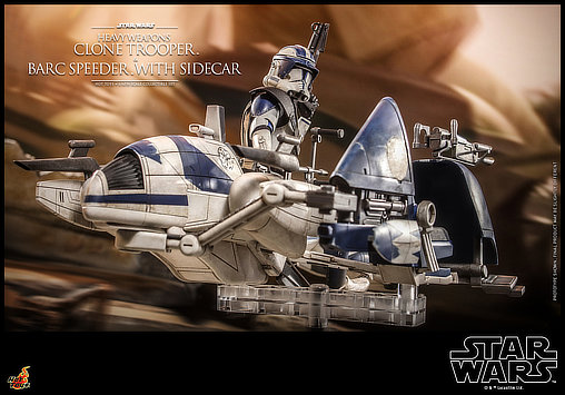Star Wars - The Clone Wars: Heavy Weapons Clone Trooper und BARC Speeder mit Sidecar, 1/6 Figur von Hot Toys