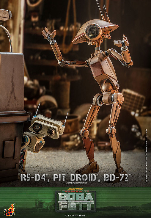 Star Wars - The Book of Boba Fett: R5-D4 and Pit Droid and BD-72, 1/6 Figur von Hot Toys