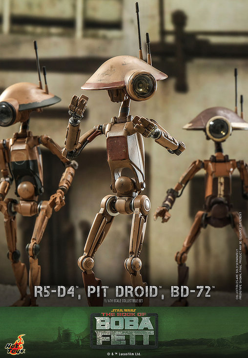 Star Wars - The Book of Boba Fett: R5-D4 and Pit Droid and BD-72, 1/6 Figur von Hot Toys
