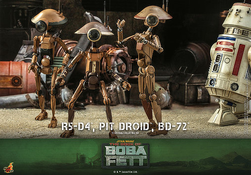 Star Wars - The Book of Boba Fett: R5-D4 and Pit Droid and BD-72, 1/6 Figur von Hot Toys