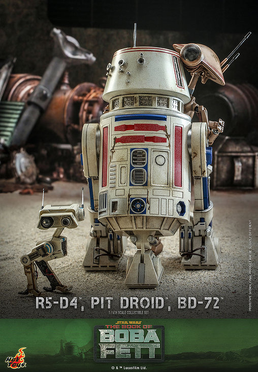 Star Wars - The Book of Boba Fett: R5-D4 and Pit Droid and BD-72, 1/6 Figur ... https://spaceart.de/produkte/sw176-star-wars-r5-d4-pit-droid-bd-72-figuren-hot-toys.php