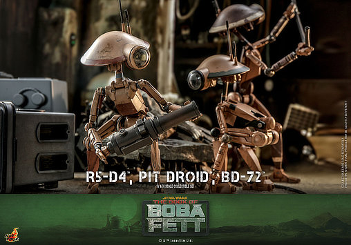 Star Wars - The Book of Boba Fett: R5-D4 and Pit Droid and BD-72, 1/6 Figur ... https://spaceart.de/produkte/sw176-star-wars-r5-d4-pit-droid-bd-72-figuren-hot-toys.php