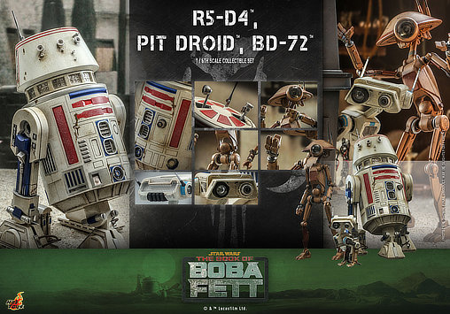 Star Wars - The Book of Boba Fett: R5-D4 and Pit Droid and BD-72, 1/6 Figur von Hot Toys
