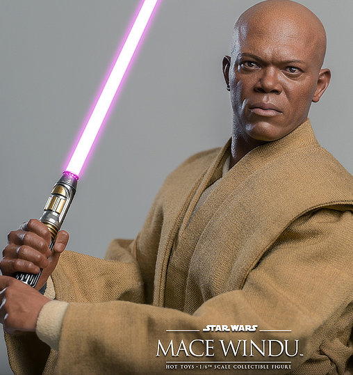 Star Wars - Episode II - Attack of the Clones: Mace Windu, 1/6 Figur ... https://spaceart.de/produkte/sw177-mace-windu-figur-hot-toys.php