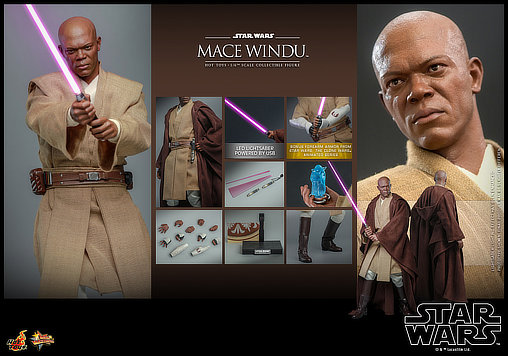 Star Wars - Episode II - Attack of the Clones: Mace Windu, 1/6 Figur von Hot Toys