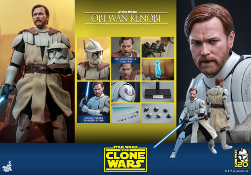 Star Wars - The Clone Wars: Obi-Wan Kenobi, 1/6 Figur von Hot Toys