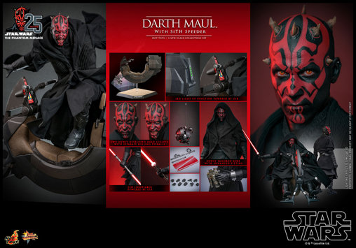 Star Wars - Episode I - The Phantom Menace: Darth Maul with Sith Speeder, 1/6 Figur von Hot Toys