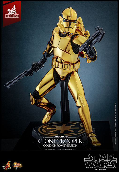 Star Wars - The Clone Wars: Clone Trooper - Gold Chrome Version, 1/6 Figur von Hot Toys