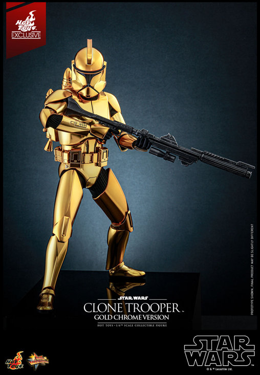 Star Wars - The Clone Wars: Clone Trooper - Gold Chrome Version, 1/6 Figur von Hot Toys