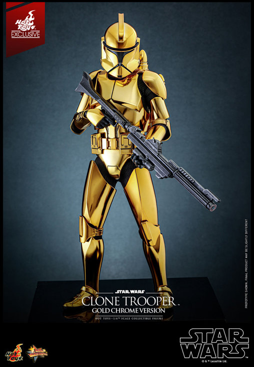 Star Wars - The Clone Wars: Clone Trooper - Gold Chrome Version, 1/6 Figur von Hot Toys