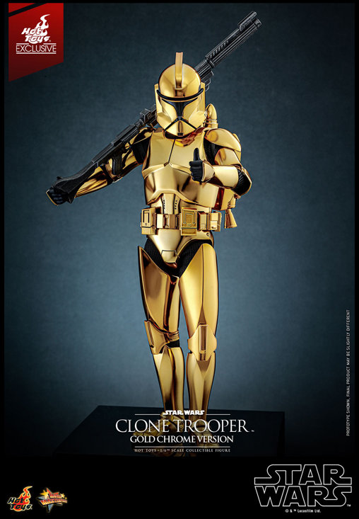 Star Wars - The Clone Wars: Clone Trooper - Gold Chrome Version, 1/6 Figur von Hot Toys