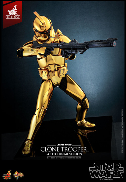 Star Wars - The Clone Wars: Clone Trooper - Gold Chrome Version, 1/6 Figur von Hot Toys