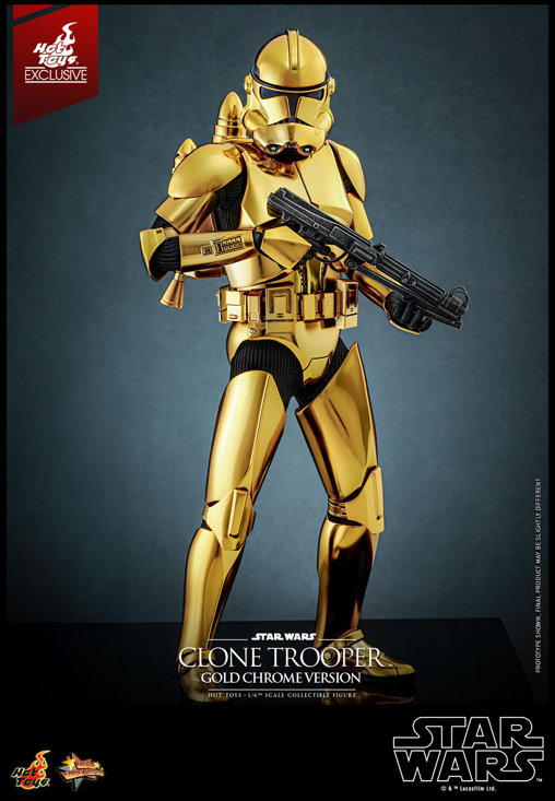 Star Wars - The Clone Wars: Clone Trooper - Gold Chrome Version, 1/6 Figur von Hot Toys