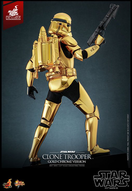Star Wars - The Clone Wars: Clone Trooper - Gold Chrome Version, 1/6 Figur von Hot Toys
