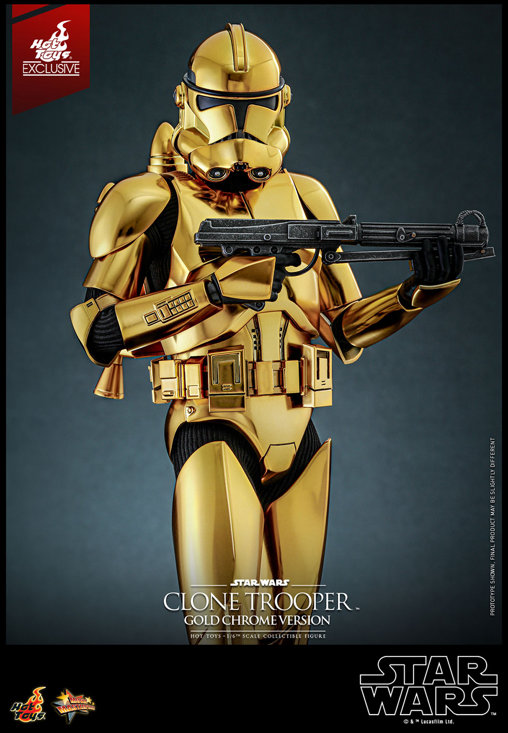 Star Wars - The Clone Wars: Clone Trooper - Gold Chrome Version, 1/6 Figur von Hot Toys
