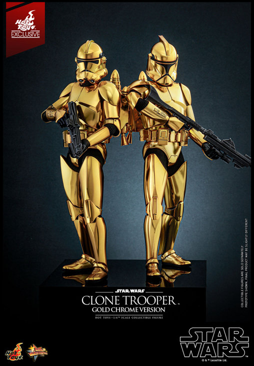 Star Wars - The Clone Wars: Clone Trooper - Gold Chrome Version, 1/6 Figur von Hot Toys