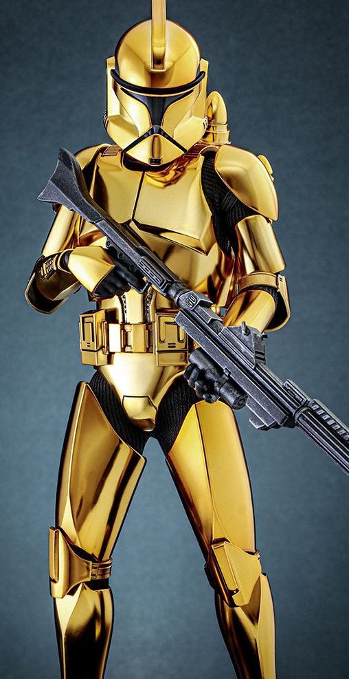 Star Wars - The Clone Wars: Clone Trooper - Gold Chrome Version, 1/6 Figur von Hot Toys