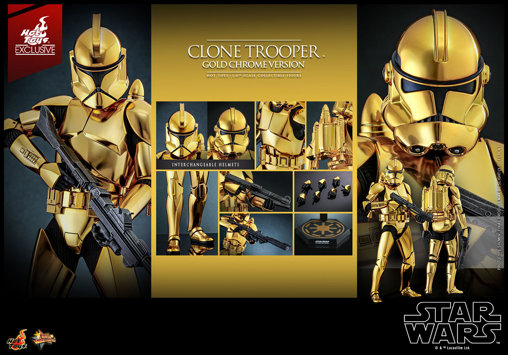 Star Wars - The Clone Wars: Clone Trooper - Gold Chrome Version, 1/6 Figur von Hot Toys
