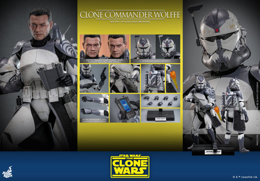 Star Wars - The Clone Wars: Clone Commander Wolffe, 1/6 Figur von Hot Toys