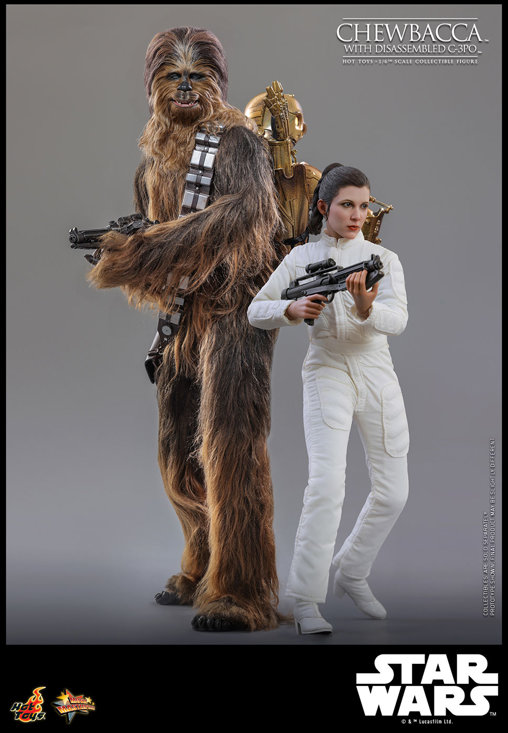 Star Wars - Episode V - The Empire Strikes Back: Chewbacca with disassembled C-3PO, 1/6 Figur von Hot Toys