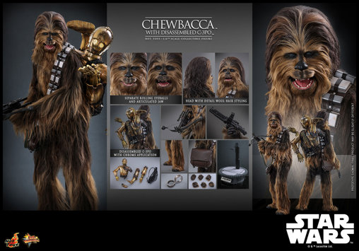 Star Wars - Episode V - The Empire Strikes Back: Chewbacca with disassembled C-3PO, 1/6 Figur von Hot Toys
