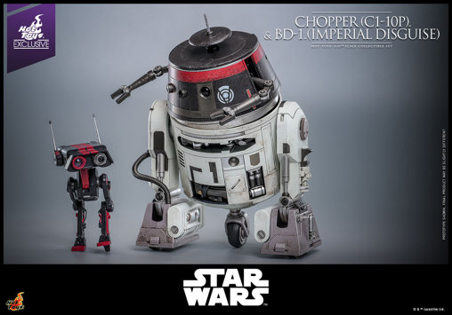 Star Wars: Chopper C1-10P, BD-1 und Mausdroide MSE-6, 1/6 Figur von Hot Toys