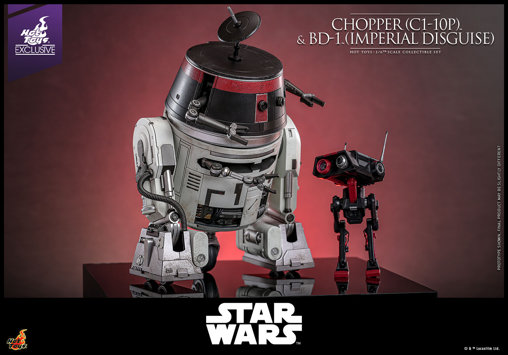 Star Wars: Chopper C1-10P, BD-1 und Mausdroide MSE-6, 1/6 Figur von Hot Toys