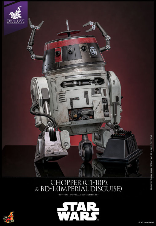 Star Wars: Chopper C1-10P, BD-1 und Mausdroide MSE-6, 1/6 Figur von Hot Toys