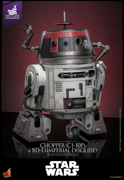 Star Wars: Chopper C1-10P, BD-1 und Mausdroide MSE-6, 1/6 Figur von Hot Toys