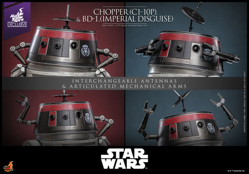 Star Wars: Chopper C1-10P, BD-1 und Mausdroide MSE-6, 1/6 Figur von Hot Toys
