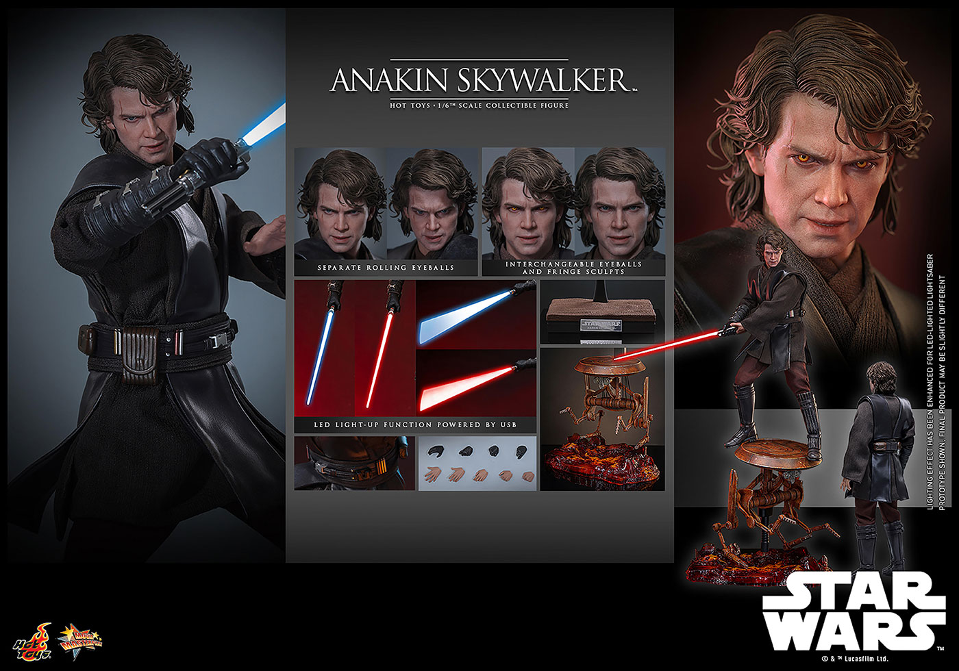 Star Wars - Episode III - Revenge of the Sith: Anakin Skywalker, 1/6 Figur von Hot Toys
