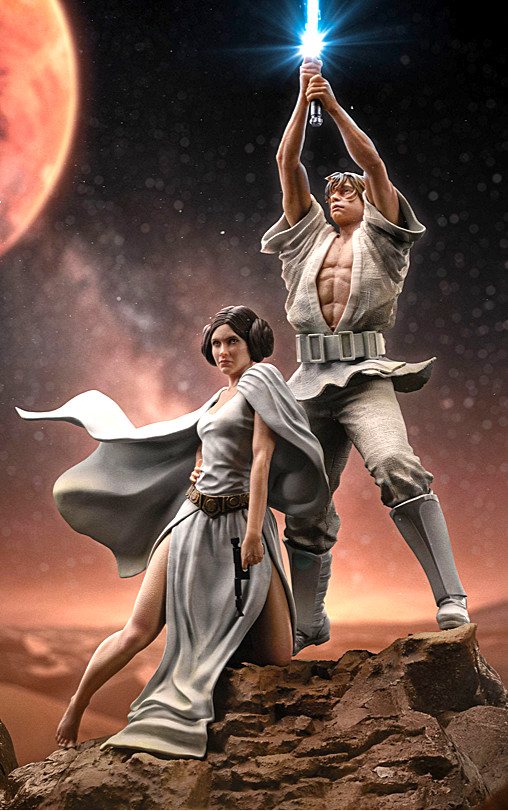 Star Wars - Episode IV - A New Hope: Luke Skywalker und Prinzessin Leia von Iron Studios, weitere Produktansicht 14