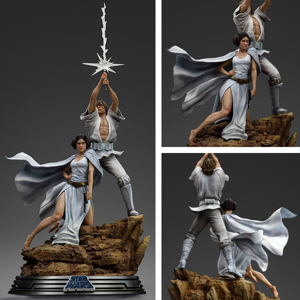 Star Wars - Episode IV - A New Hope: Luke Skywalker und Prinzessin Leia, Statue von Iron Studios