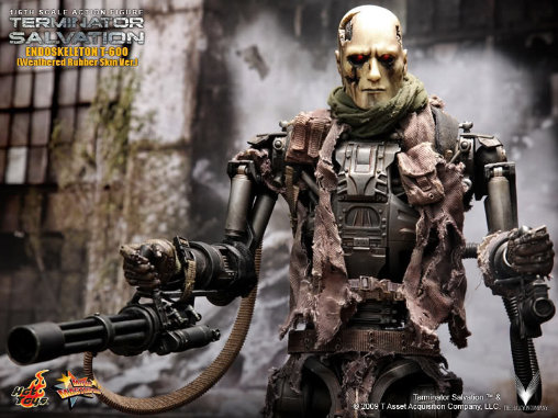 Terminator - Salvation: T-600 Endoskeleton - Damaged Skin Version, 1/6 Figur von Hot Toys