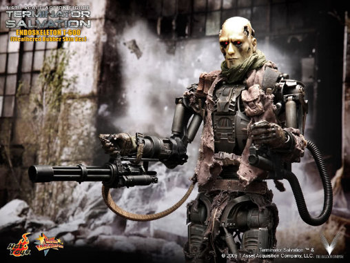Terminator - Salvation: T-600 Endoskeleton - Damaged Skin Version, 1/6 Figur von Hot Toys
